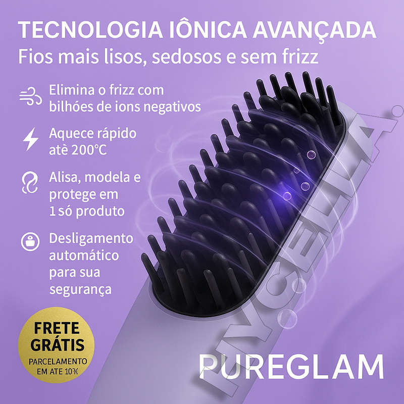 Escova Alisadora Profissional PureGlam
